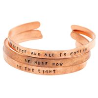 Live Light Copper Mantra Bracelet - Live Light. Live Free. Live Now.